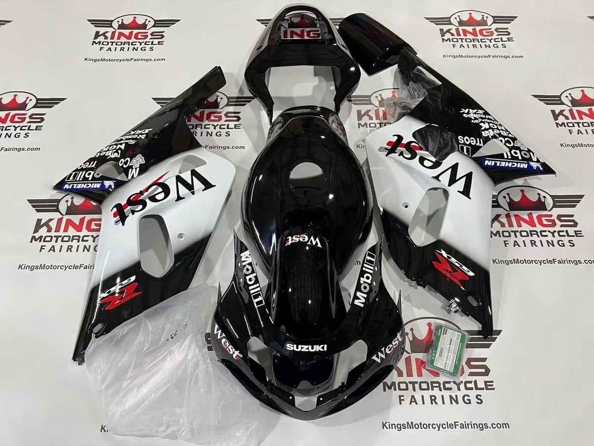 Fairings for Suzuki GSXR600 (2000-2003) Black, White, Red West from KingsMotorcycleFairings.com