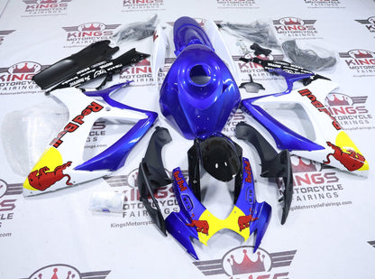 Fairings for Suzuki GSXR600 (2006-2007) Blue, Black, White, Yellow RedBull at KingsMotorcycleFairings.com