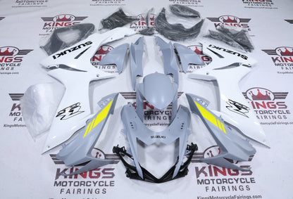 Fairings for Suzuki GSXR600 (2011-2024) Gloss White, Matte Gray, Yellow at KingsMotorcycleFairings.com