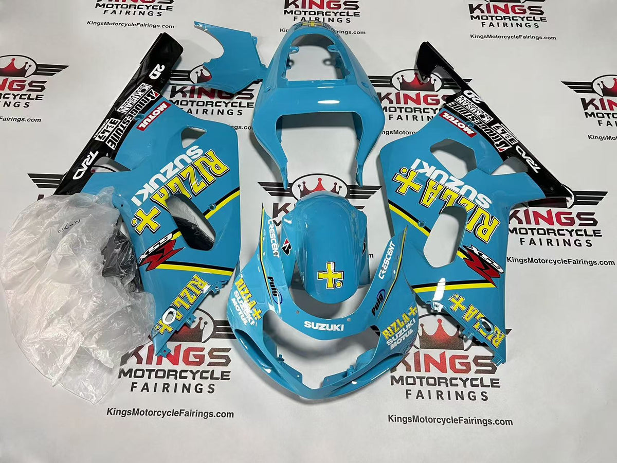Fairings for Suzuki GSXR750 Fairings (2000-2003) Baby Blue, Yellow Rizla at KingsMotorcycleFairings.com
