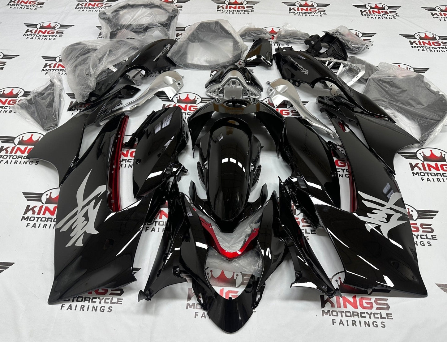 Fairings for Suzuki Hayabusa (2021-2025) Gloss Black, Gray, Red from KingsMotorcycleFairings.com