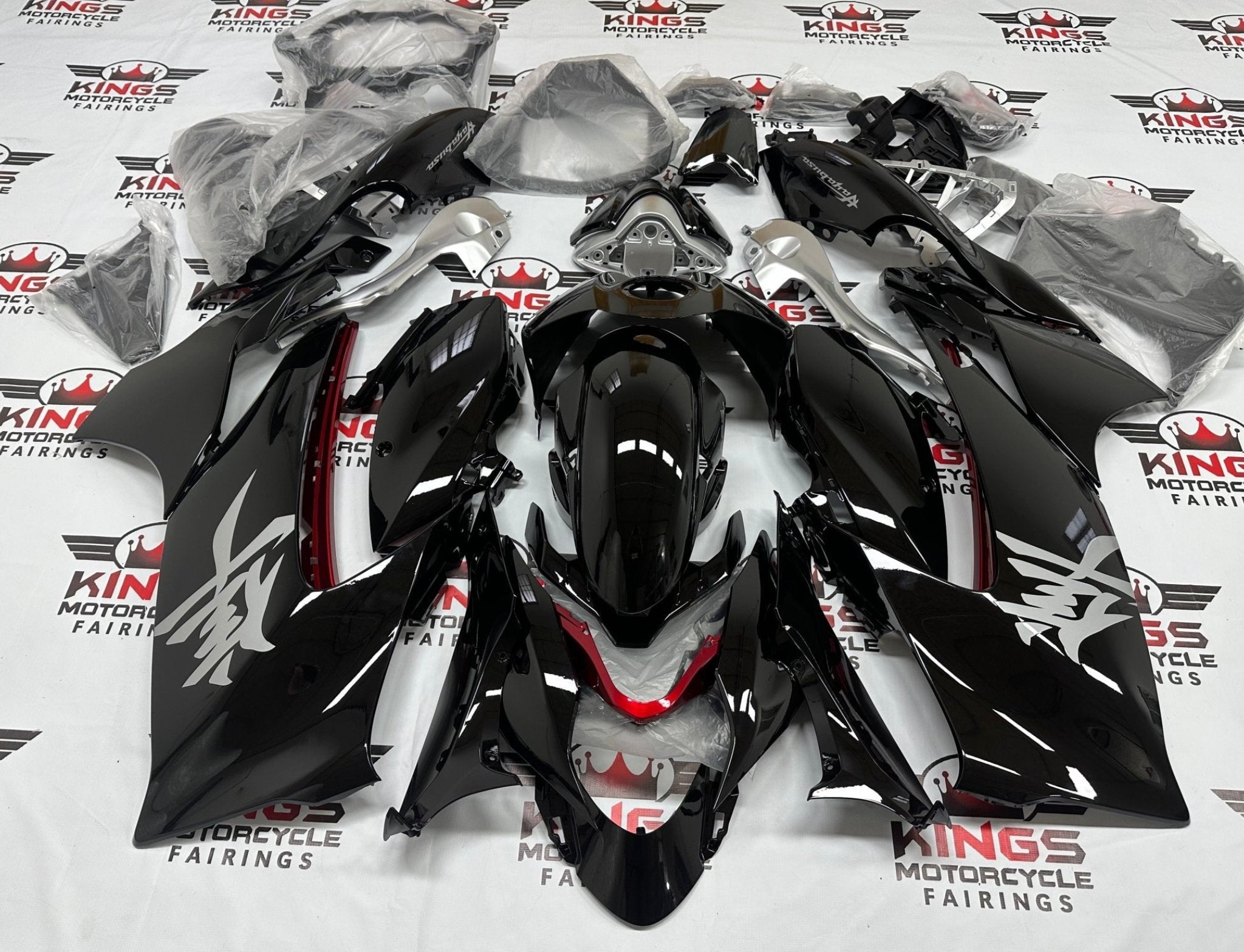 Fairings for Suzuki Hayabusa (2021-2025) Gloss Black, Gray, Red from KingsMotorcycleFairings.com