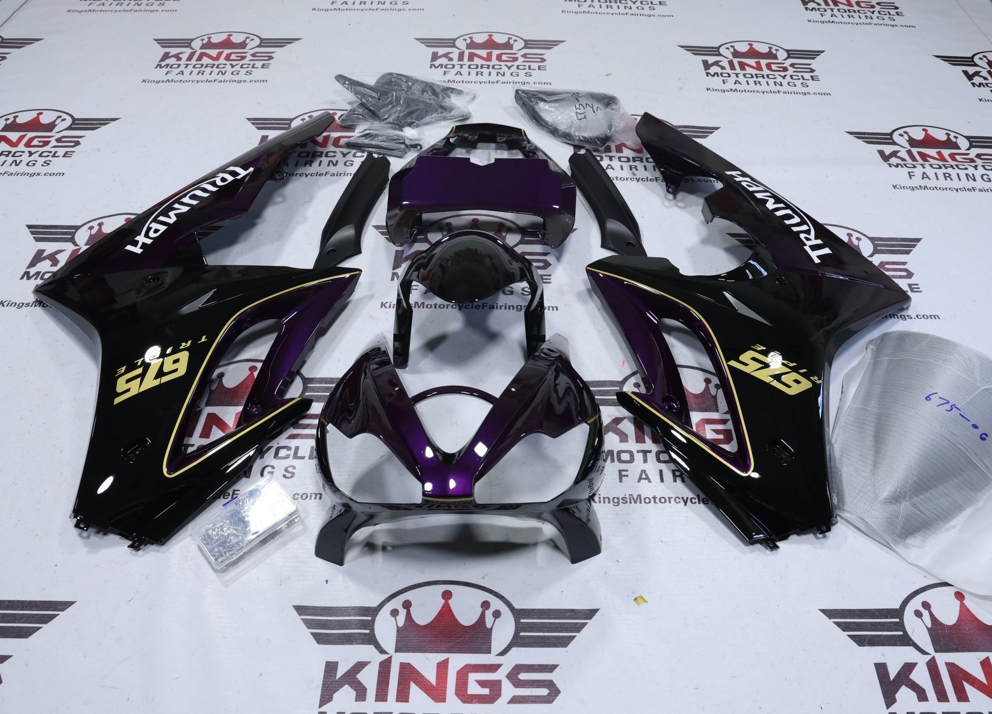 Fairings for Triumph Daytona 675 (2006-2008) Purple, Black, Gold at KingsMotorcycleFairings.com
