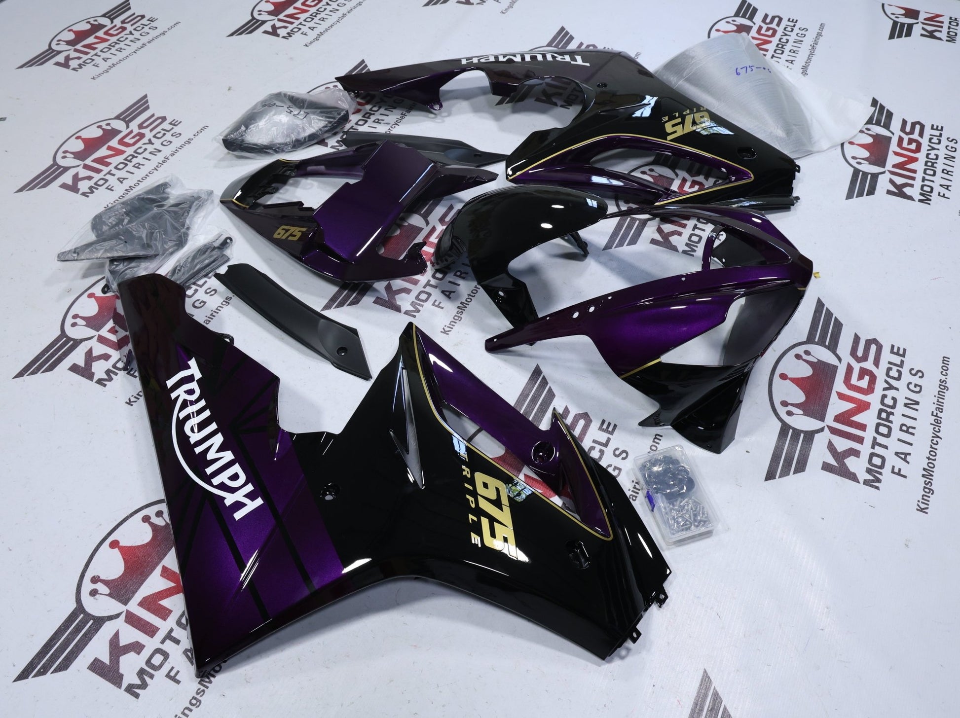 Fairings for Triumph Daytona 675 (2006-2008) Purple, Black, Gold from KingsMotorcycleFairings.com