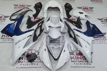 Triumph Daytona 675 Fairings (2013-2016) White, Navy Blue from KingsMotorcycleFairings.com
