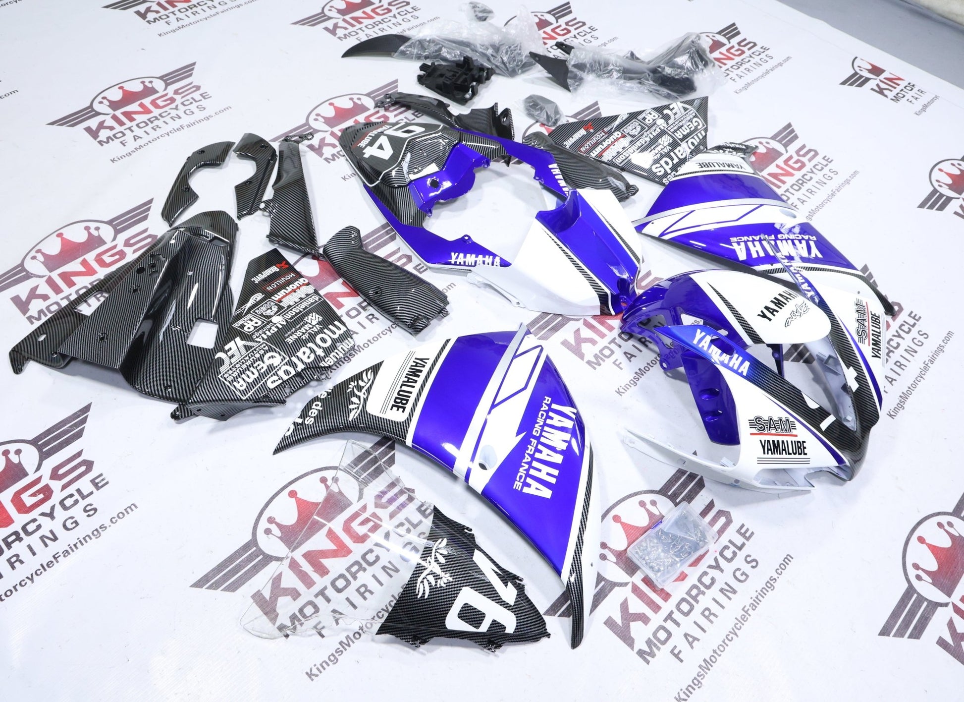 Fairings for Yamaha R1 (2012-2014) White, Blue, Black, Carbon, Silver Yamalube from KingsMotorcycleFairings.com