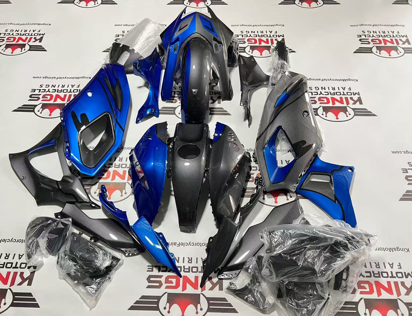 Fairings for Yamaha R7 (2021-2025) Faux Carbon Fiber, Blue at KingsMotorcycleFairings.com