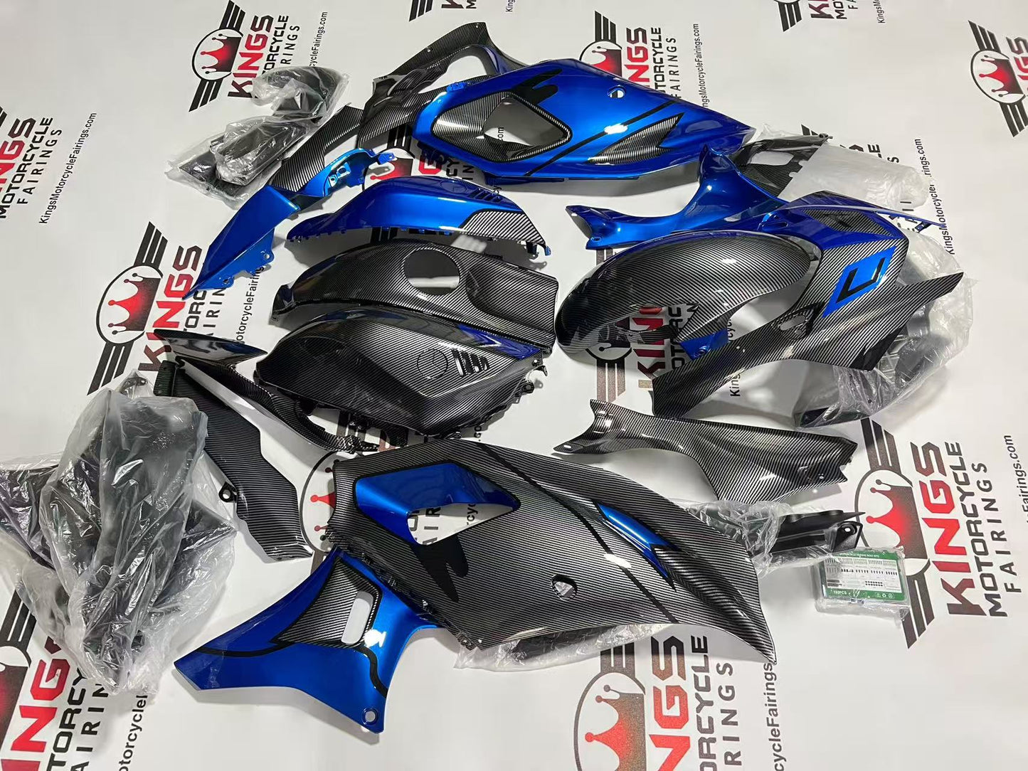 Fairings for Yamaha R7 (2021-2025) Faux Carbon Fiber, Blue from KingsMotorcycleFairings.com