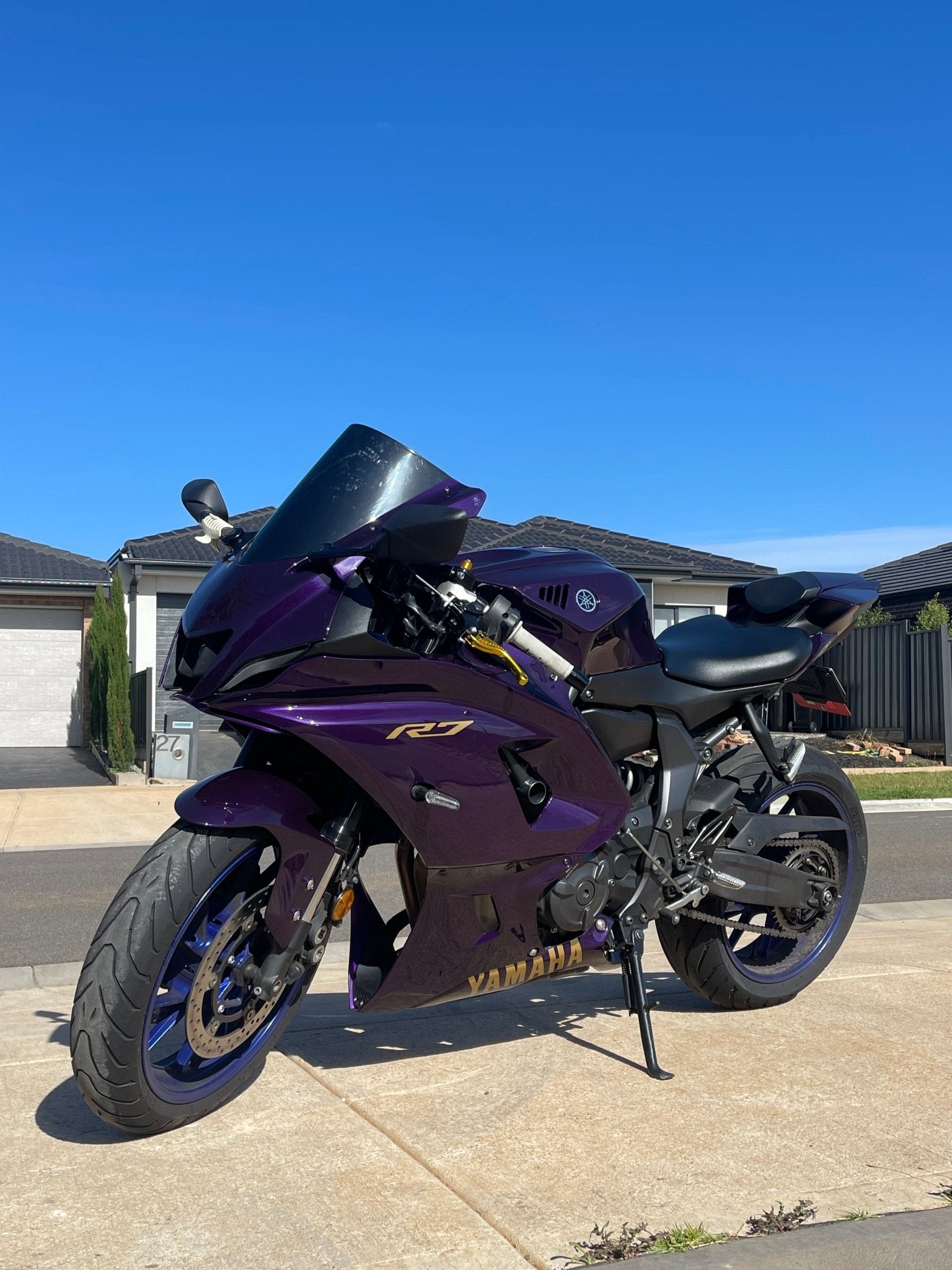 Fairings for Yamaha R7 (2021-2025) Purple Gloss, Gold at KingsMotorcycleFairings.com