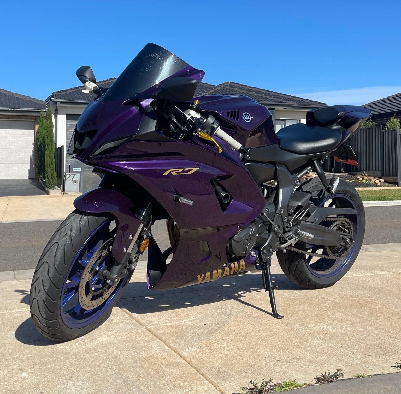 Fairings for Yamaha R7 (2021-2025) Purple Gloss, Gold at KingsMotorcycleFairings.com