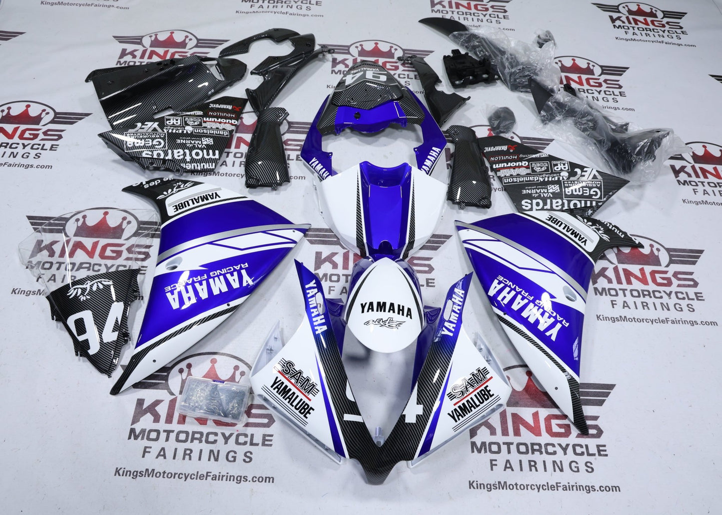 Fairings for Yamaha YZF-R1 (2012-2014) White, Blue, Black, Carbon, Silver Yamalube at KingsMotorcycleFairings.com