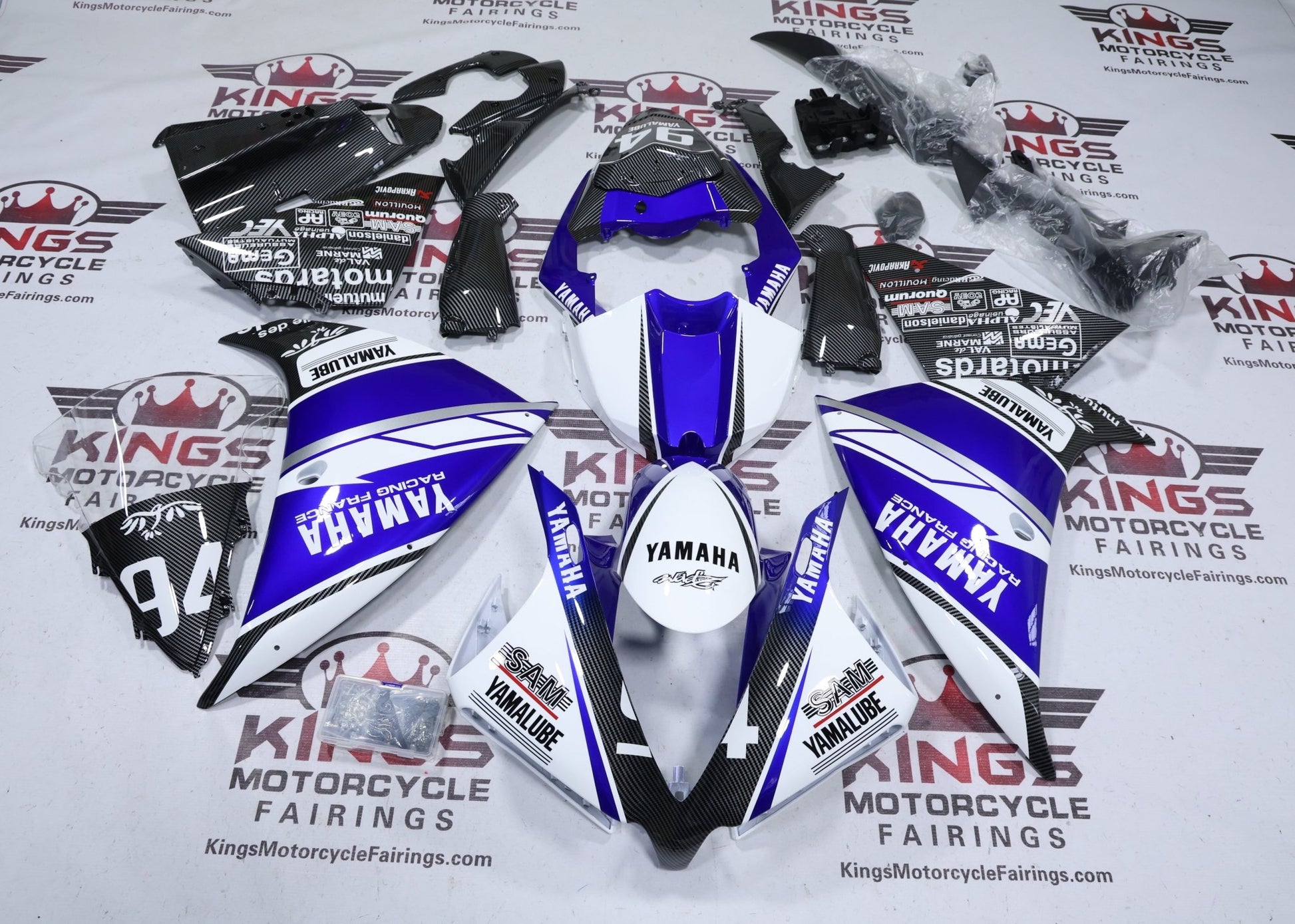 Fairings for Yamaha YZF-R1 (2012-2014) White, Blue, Black, Carbon, Silver Yamalube at KingsMotorcycleFairings.com
