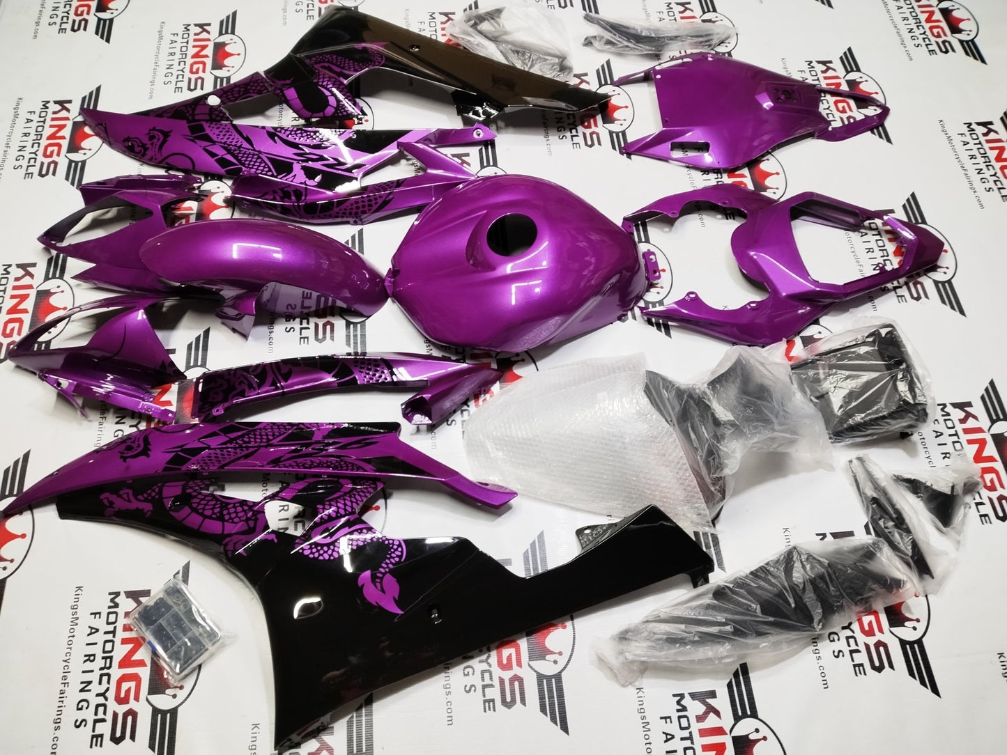 Fairings for Yamaha YZF-R6 (2006-2007) Purple, Black Dragon at KingsMotorcycleFairings.com