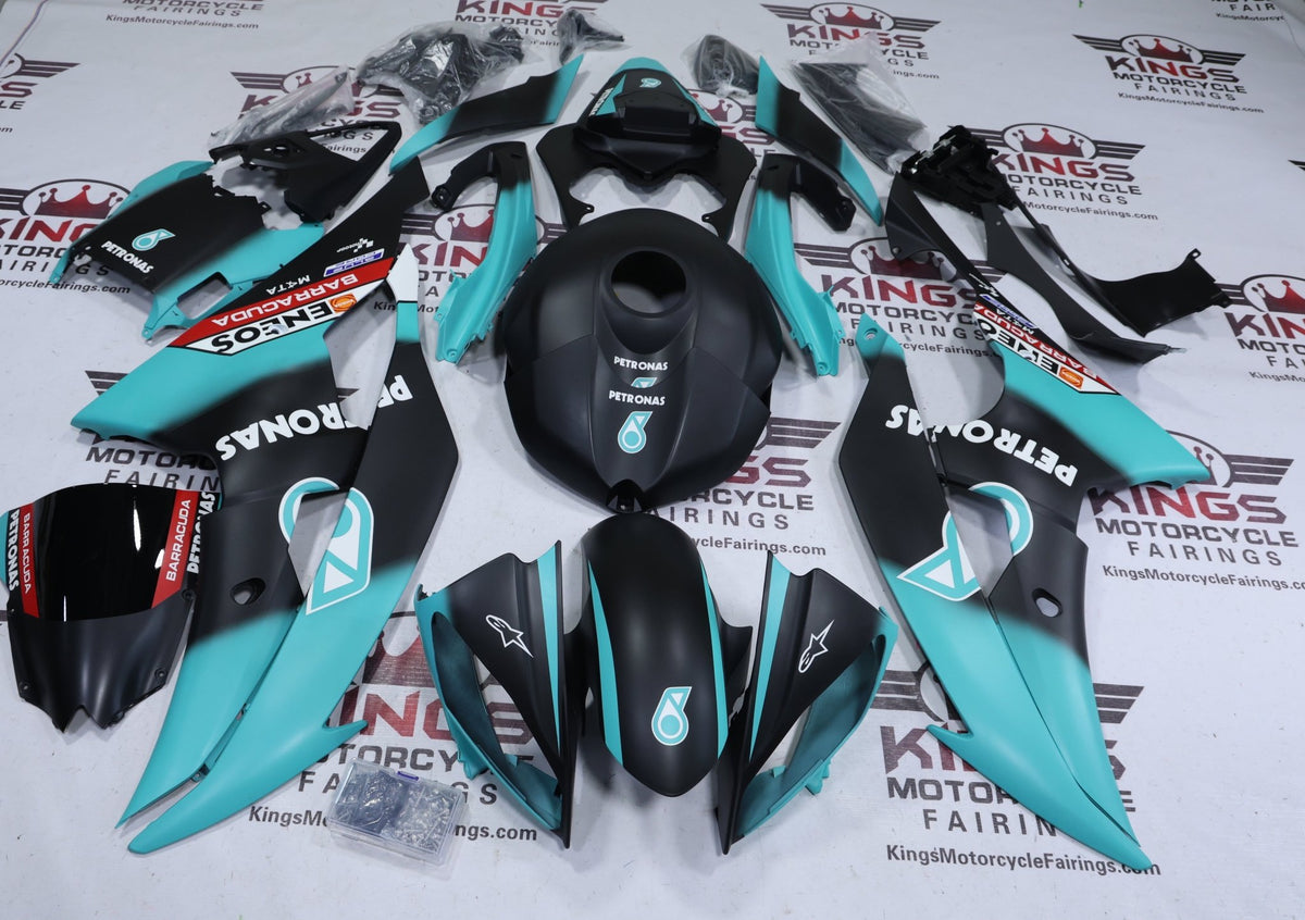 Fairings for Yamaha YZF-R6 (2008-2016) Matte Black, Matte Blue Petronas at KingsMotorcycleFairings.com