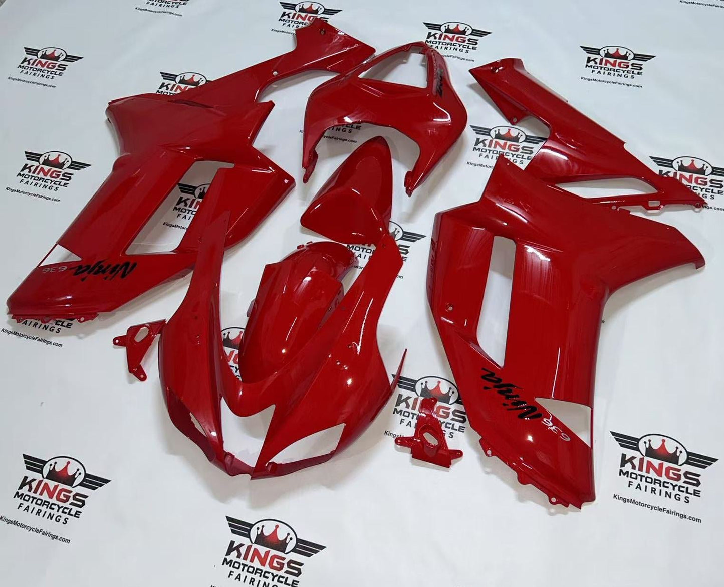 Gloss Red Fairings for Kawasaki Ninja ZX6R 636 (2007-2008) at KingsMotorcycleFairings.com