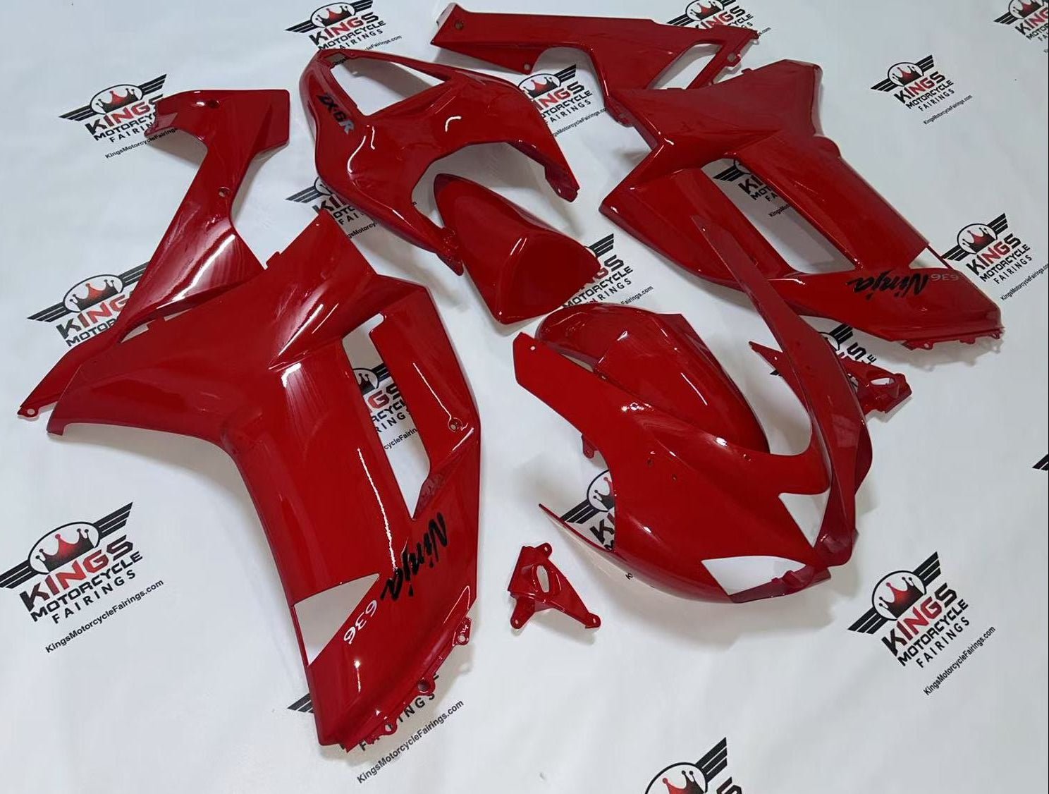Gloss Red Fairings for Kawasaki Ninja ZX6R 636 (2007-2008) from KingsMotorcycleFairings.com