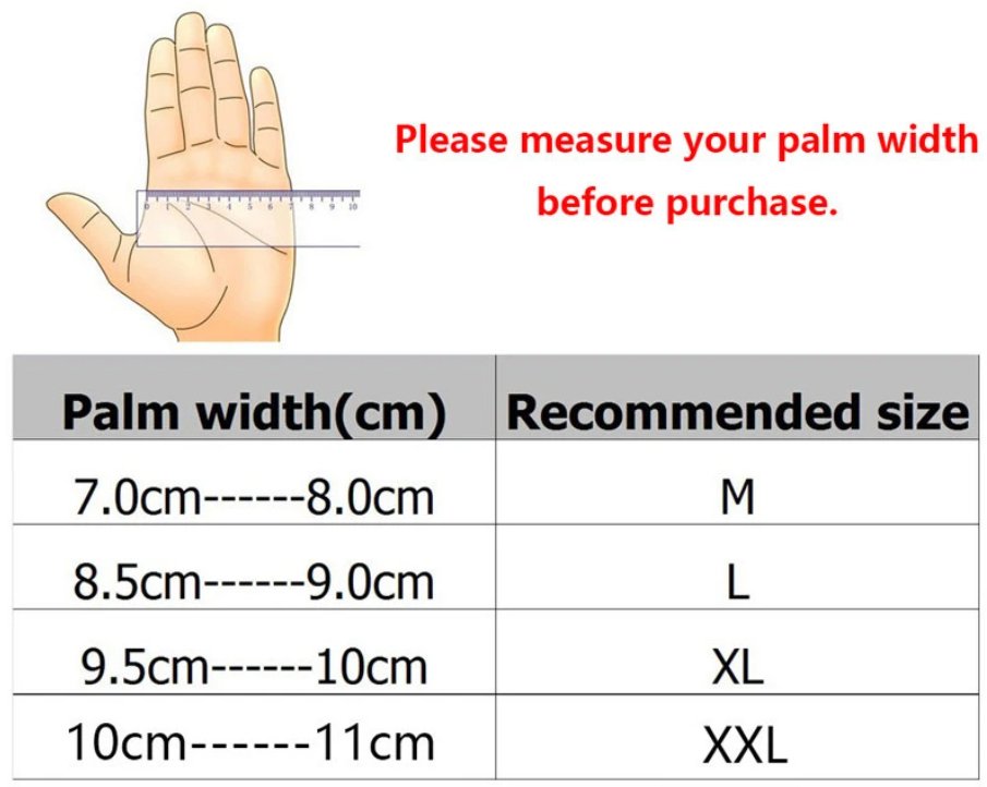 Motorcycle Glove Sizing at KingsMotorcycleFairings.com