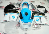 HONDA CBR1100XX SUPER BLACKBIRD FAIRINGS (1996-2007) WHITE,  BLUE KONICA MINOLTA at KingsMotorcycleFairings.com