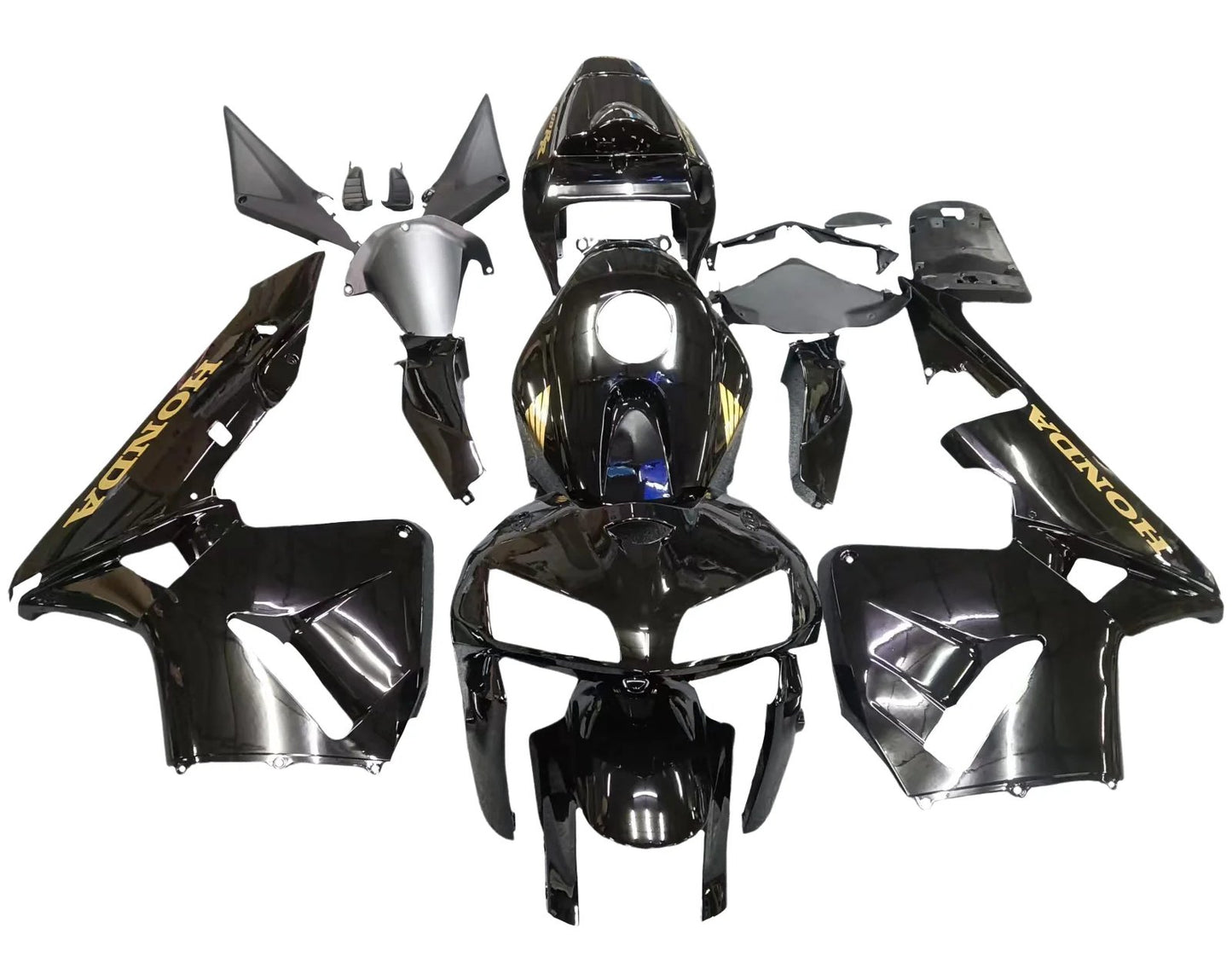 HONDA CBR600RR Fairings (2005-2006) Black, Gold at KingsMotorcycleFairings.com