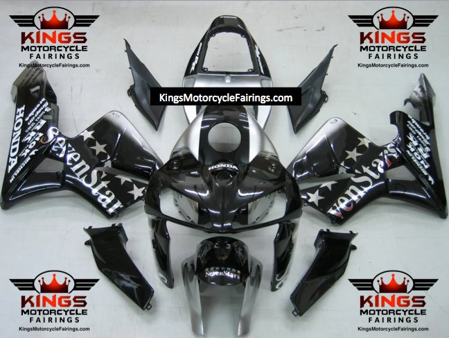HONDA CBR 600 Fairings (2005-2006) Black, Silver, Chrome Seven Stars at KingsMotorcycleFairings.com