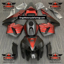 HONDA CBR 600 Fairings (2005-2006) Matte Black, Candy Red Wings at KingsMotorcycleFairings.com