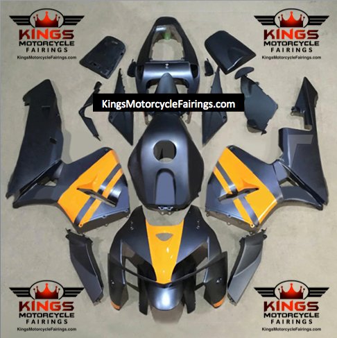Honda CBR 600 Fairings (2005-2006) Matte Black, Light Orange at KingsMotorcycleFairings.com