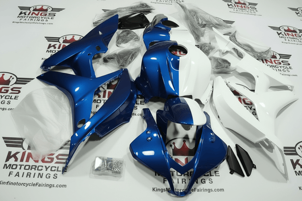 HONDA CBR600RR Fairings (2007-2008) Blue, White Split at KingsMotorcycleFairings.com