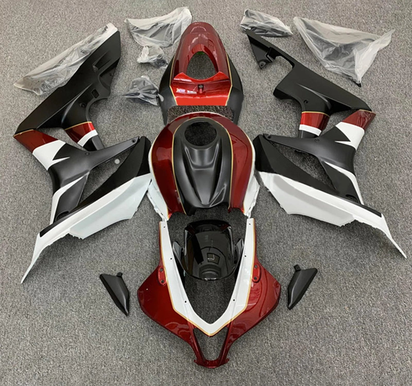 Honda CBR600RR Fairings (2007-2008) Candy Red, White, Matte Black, Gold at KingsMotorcycleFairings.com