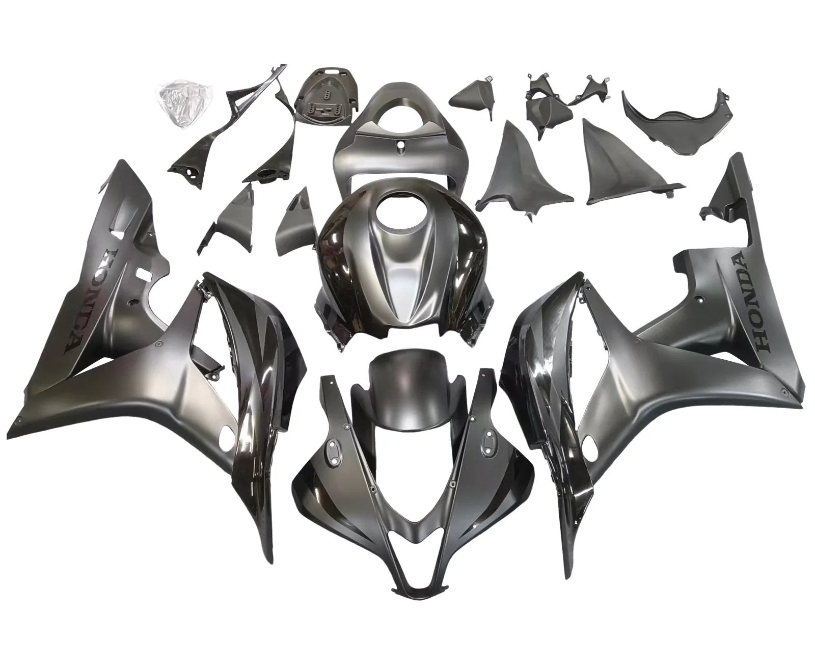 Honda CBR600 Fairings (2007-2008) Matte Gunmetal Gray, Black