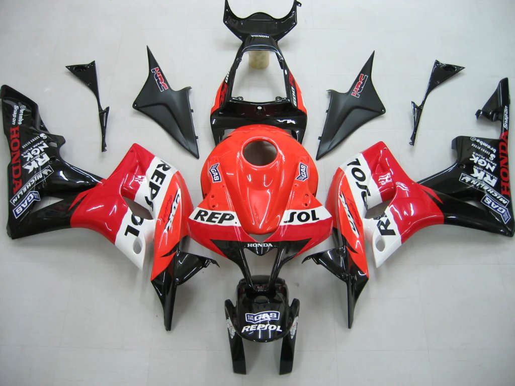 HONDA CBR 600RR Fairings (2007-2008) Orange, Red, Black, White Repsol at KingsMotorcycleFairings.com