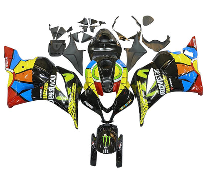 HONDA CBR 600 Fairings (2009-2012) Black Multicolored Movistar at KingsMotorcycleFairings.com