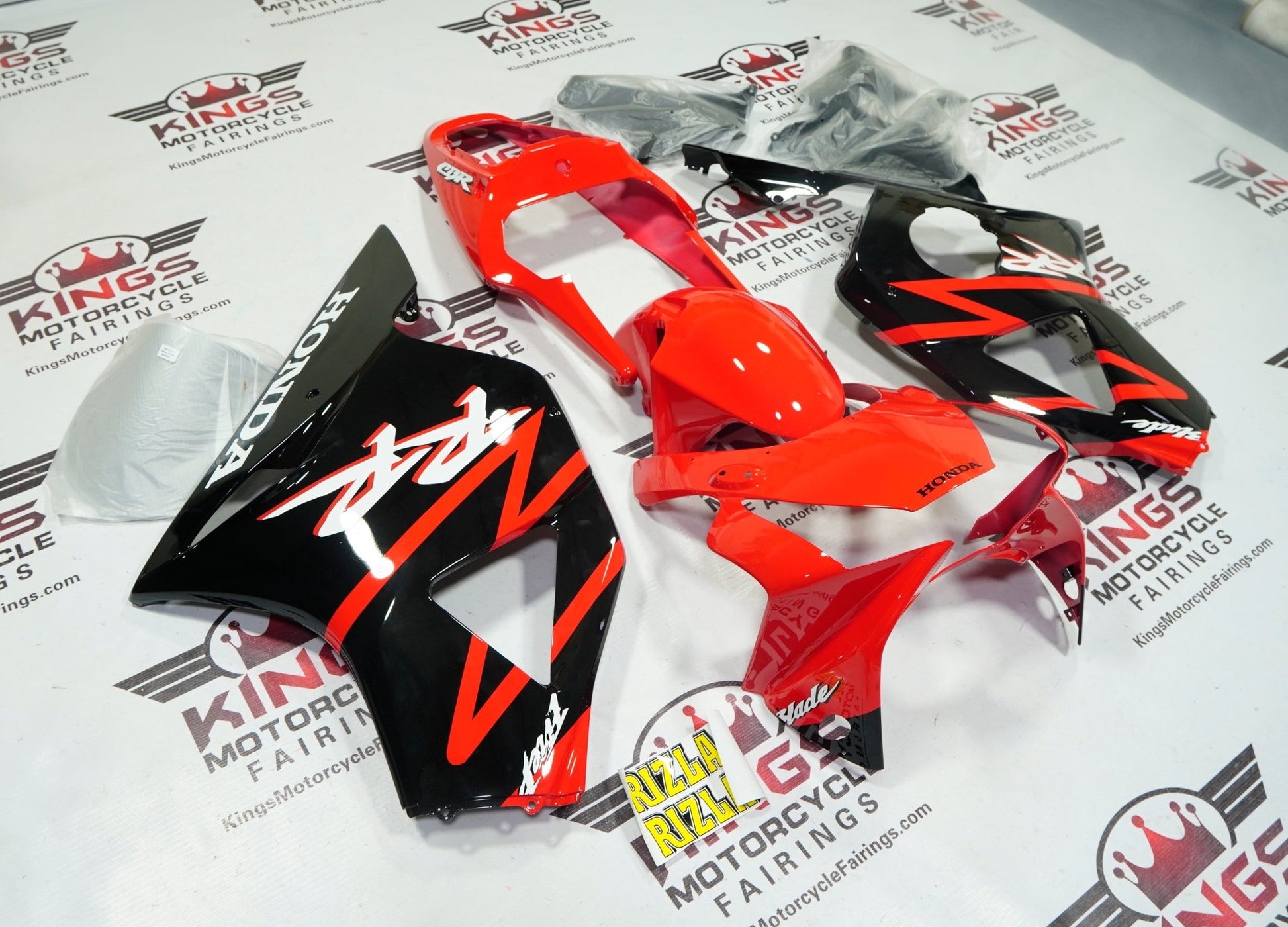 HONDA CBR900RR 954 Fairings (2002-2003) Red, Black, White Original Fireblade by KingsMotorcycleFairings.com