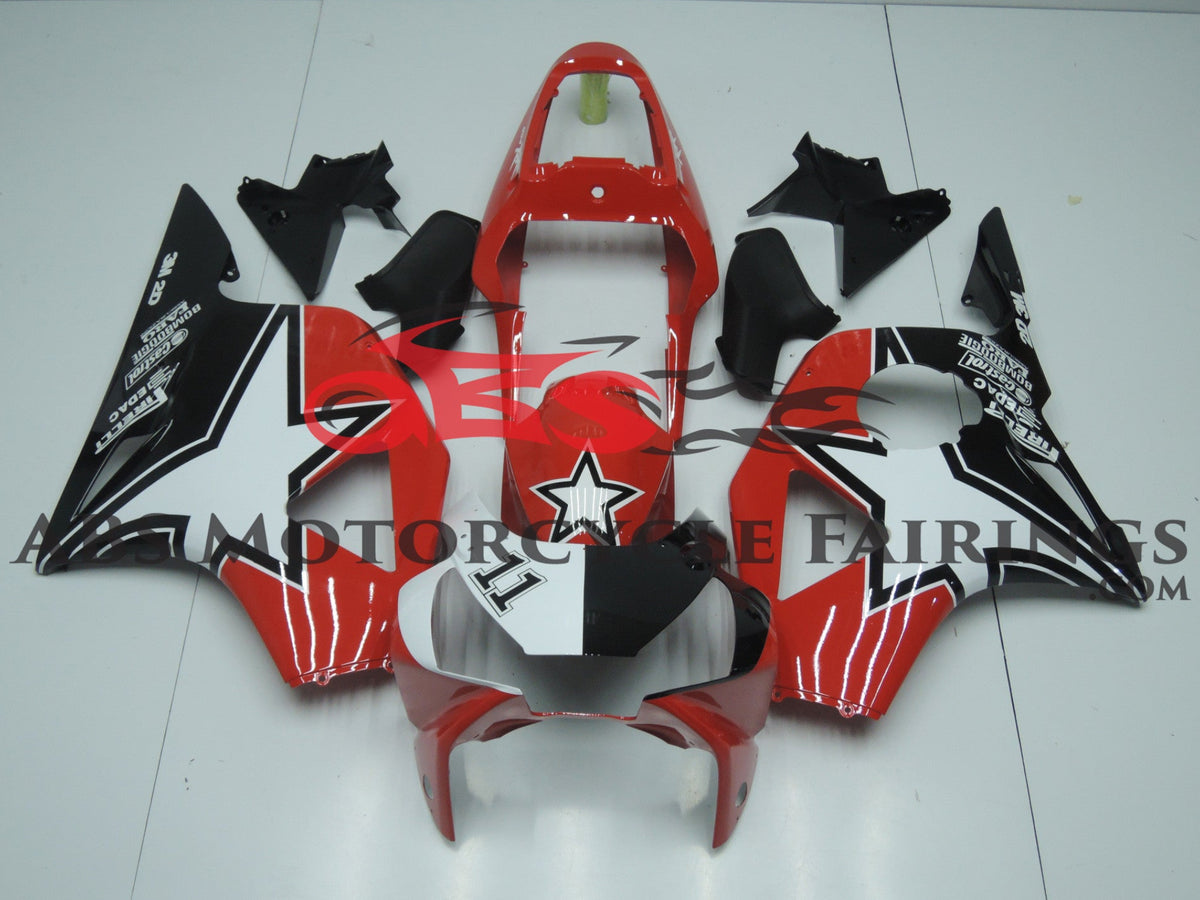 HONDA CBR900RR 954 Fairings (2002-2003) Red, Black, White Star 11 at KingsMotorcycleFairings.com