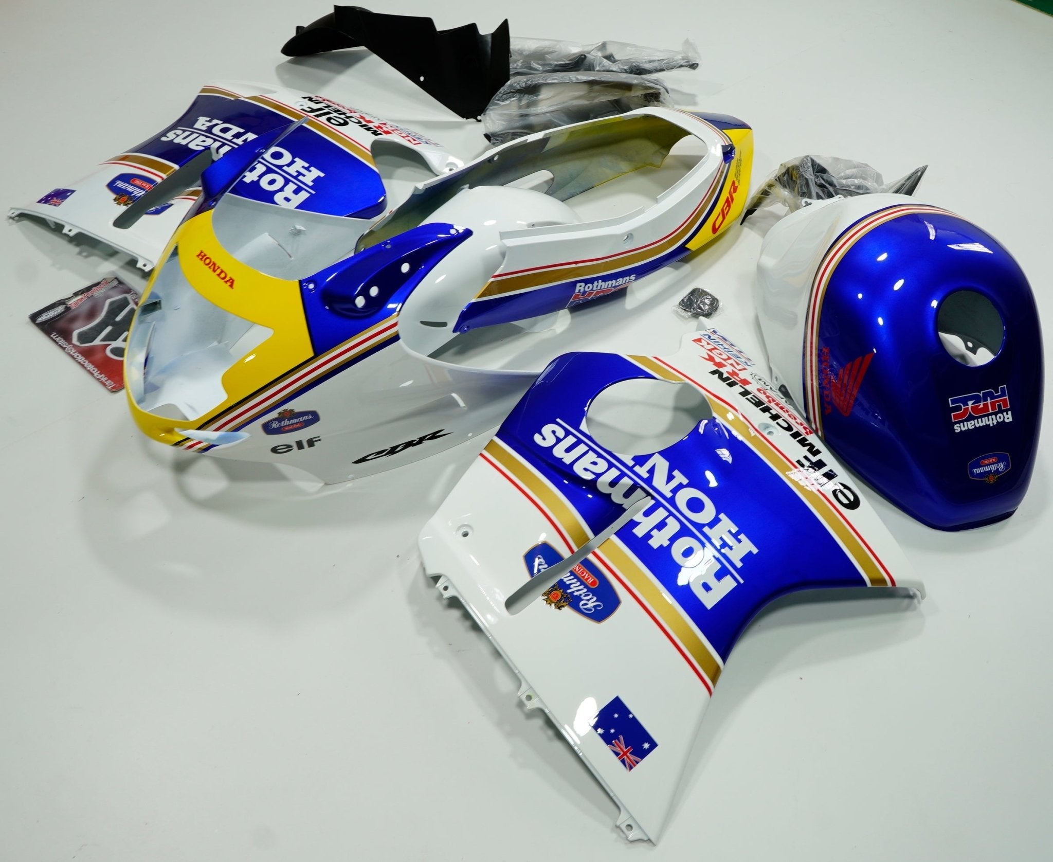 Honda CBR 1100XX Fairings (1996-2007) White, Blue Rothmans