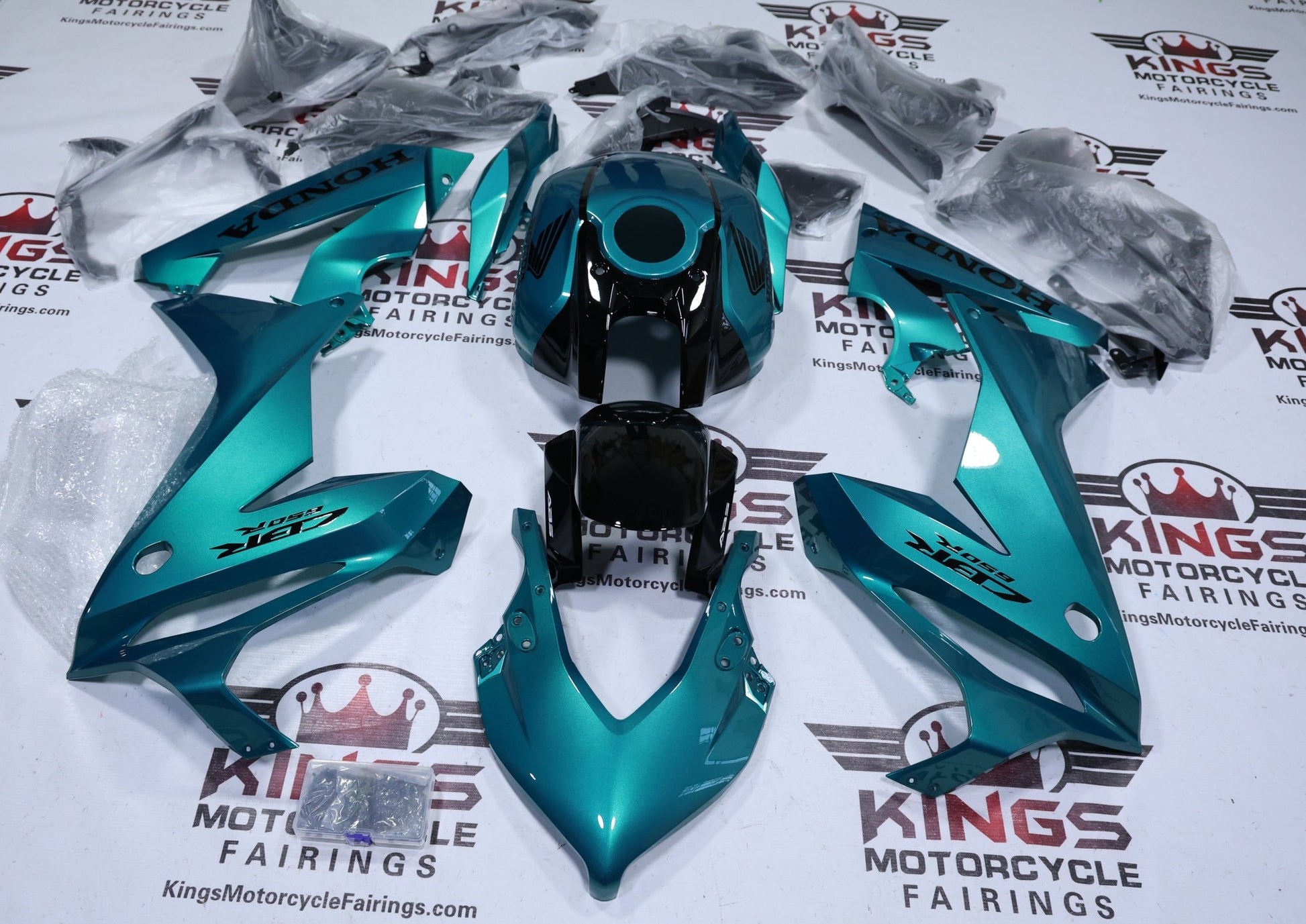 HONDA CBR650R Fairings (2021-2023) Green, Black at KingsMotorcycleFairings.com