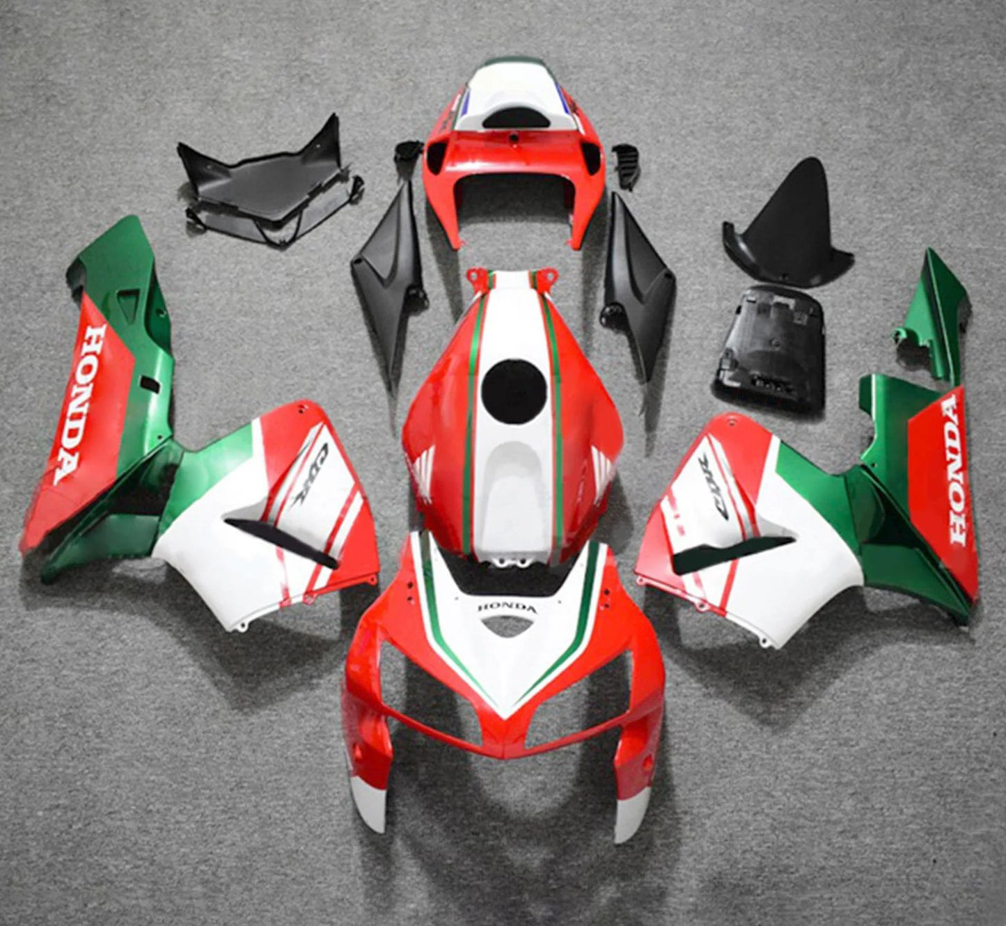HONDA CBR 600RR Fairing Kit (2005-2006) Matte Red, White, Green at KingsMotorcycleFairings.com