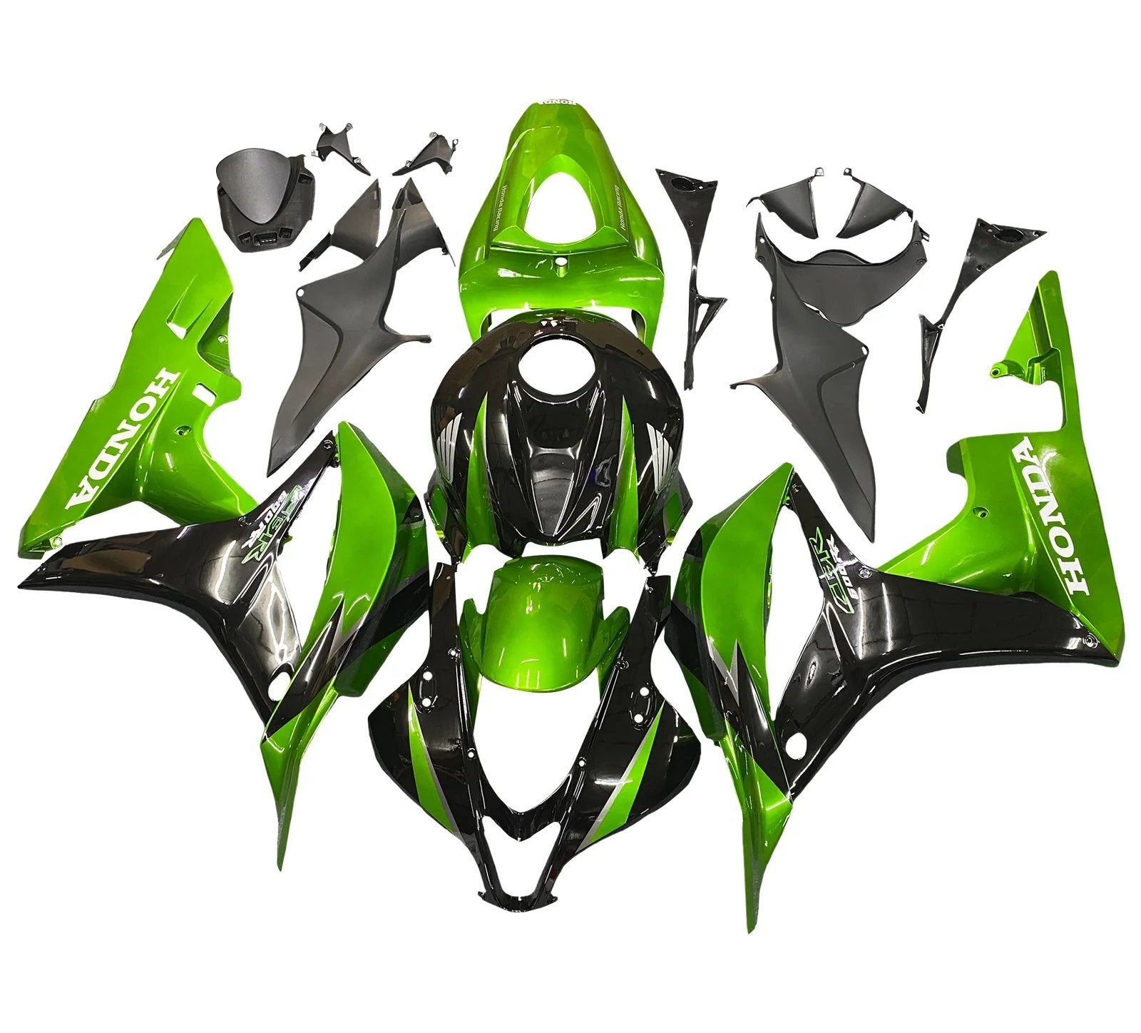 HONDA CBR 600 Fairings (2007-2008) Green, Black at KingsMotorcycleFairings.com