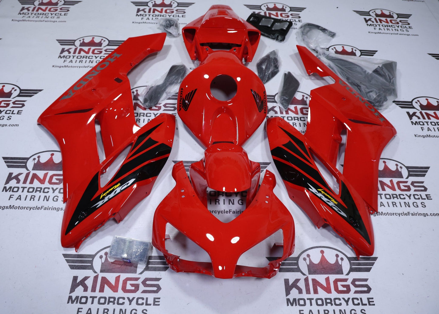 Honda CBR1000RR Fairing Kit (2004-2005) Red, Black Wings at KingsMotorcycleFairings.com