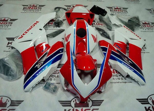 Honda CBR1000RR Fairing Kit (2004-2005) Red, White, Blue Stripes at KingsMotorcycleFairings.com
