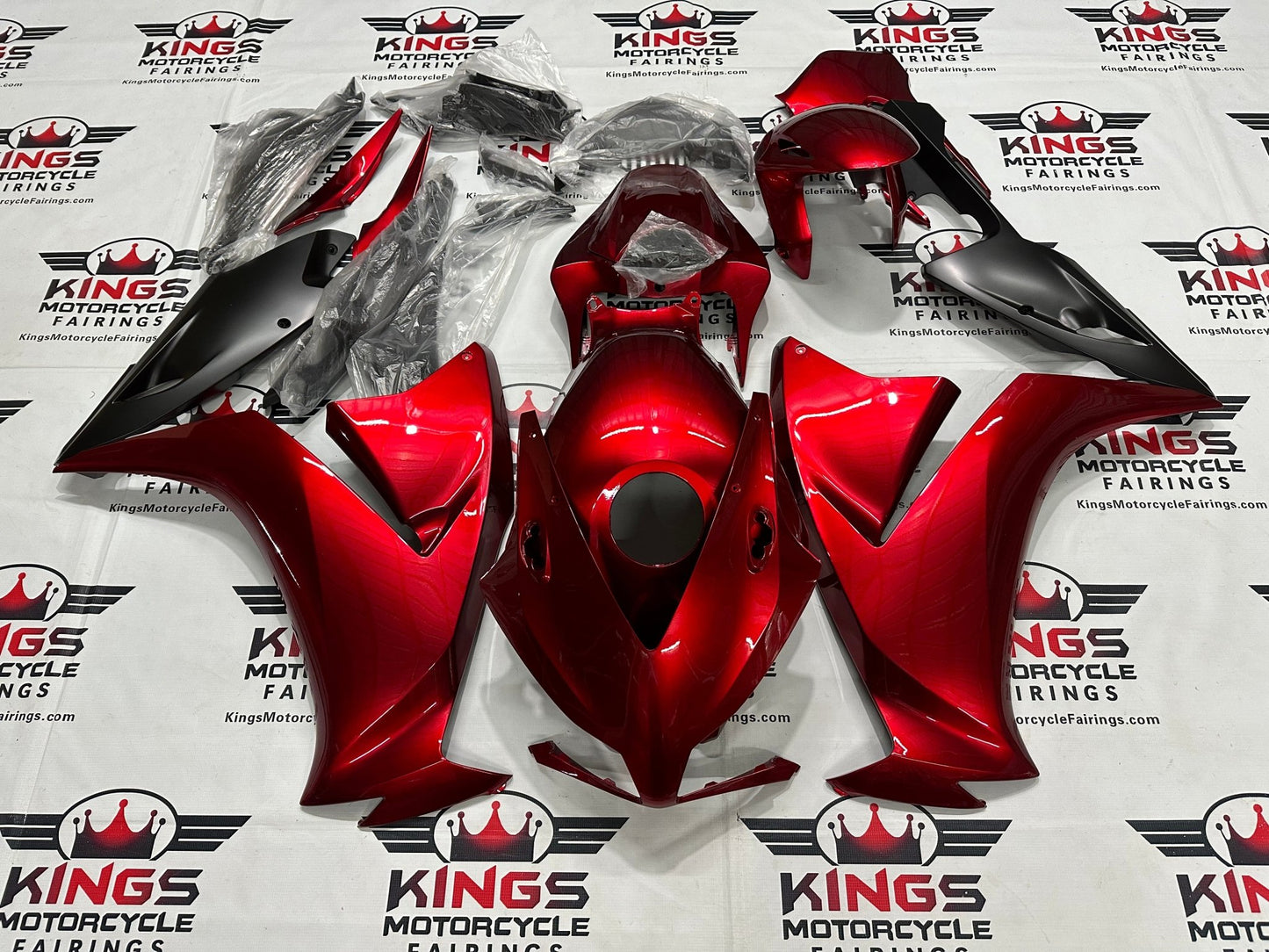Honda CBR1000RR Fairing Kit (2012-2016) Candy Red, Matte Black from KingsMotorcycleFairings.com