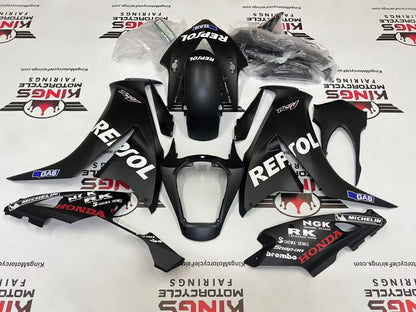Honda CBR1000RR Fairing Kit (2012-2016) Matte Black, White Repsol at KingsMotorcycleFairings.com