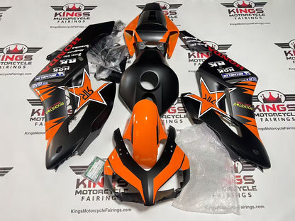 Honda CBR1000RR Fairing Set (2004-2005) Matte Black, Orange Rockstar at KingsMotorcycleFairings.com