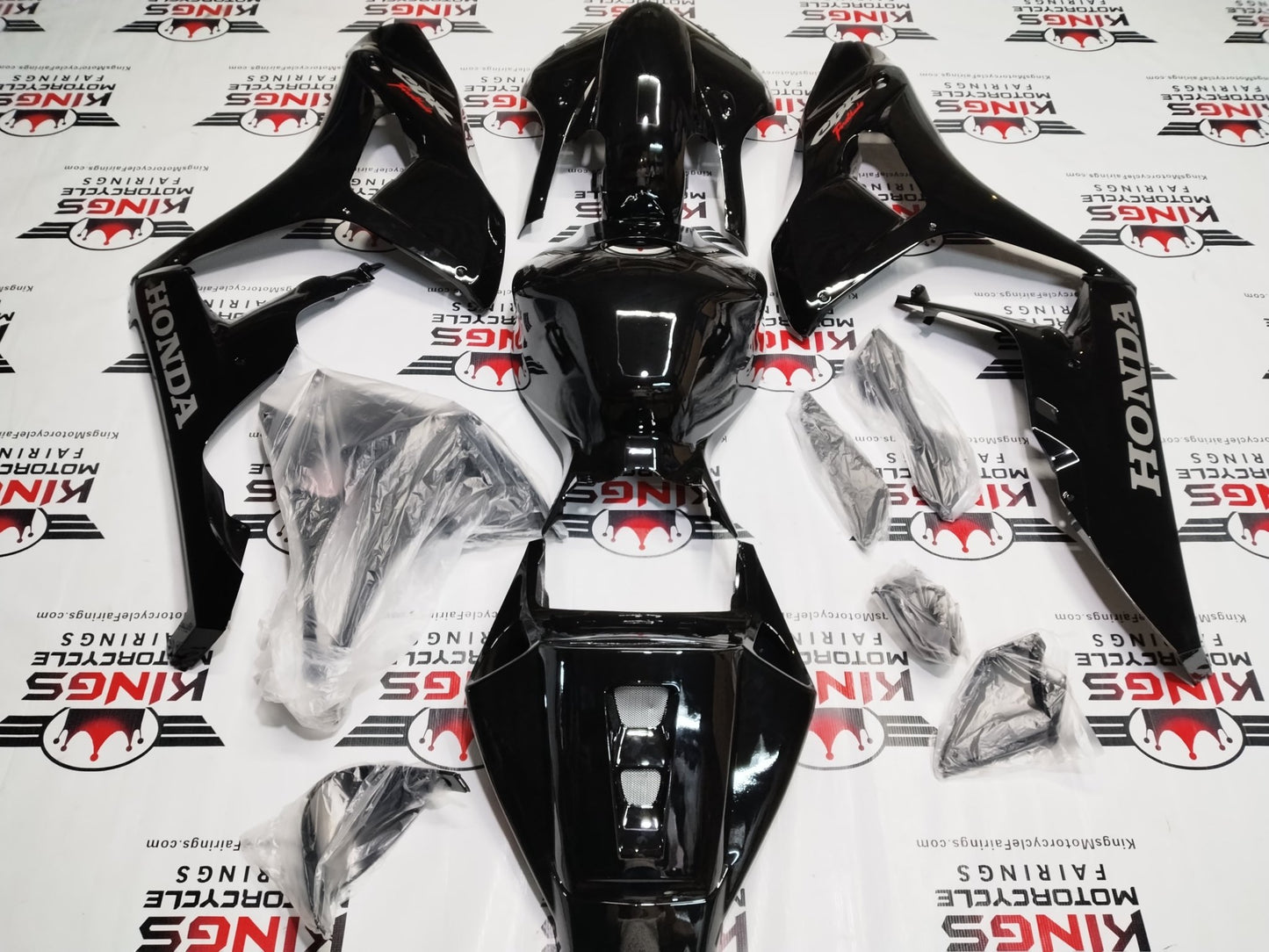 Honda CBR1000RR Fairing Set (2006-2007) Black, Gray Wings at KingsMotorcycleFairings.com