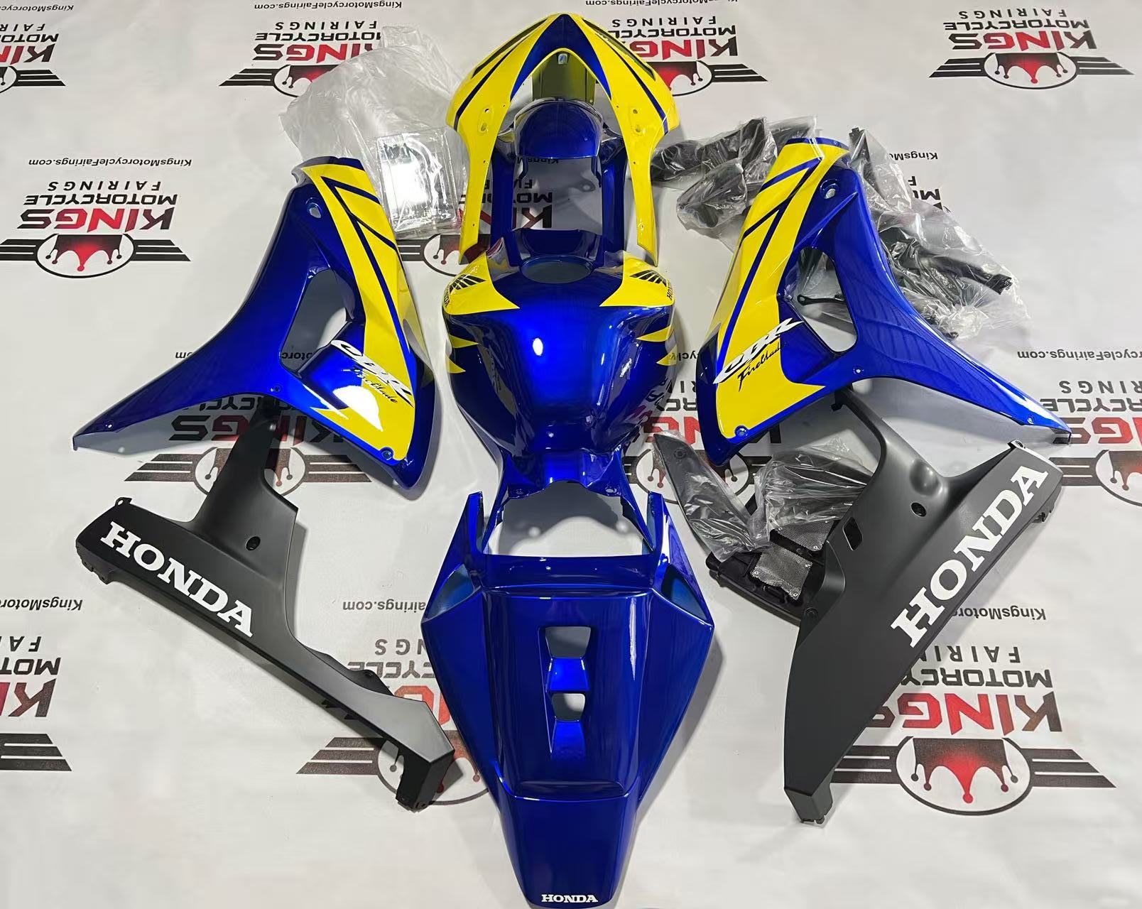 Honda CBR1000RR Fairing Set (2006-2007) Blue, Yellow, Matte Black at KingsMotorcycleFairings.com