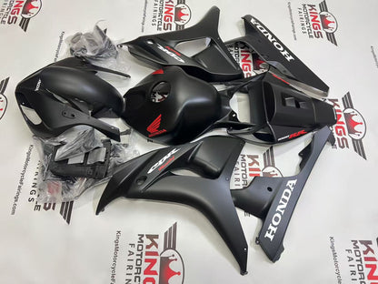Honda CBR1000RR Fairing Set (2006-2007) Matte Black, White, Red Wings from KingsMotorcycleFairings.com