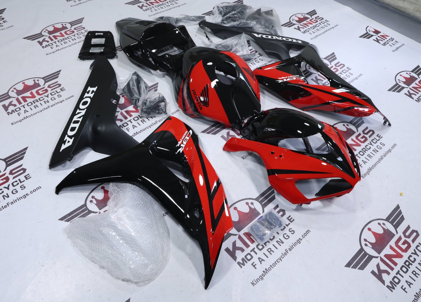 Honda CBR1000RR Fairing Set (2006-2007) Red, Black, White, Matte Black at KingsMotorcycleFairings.com