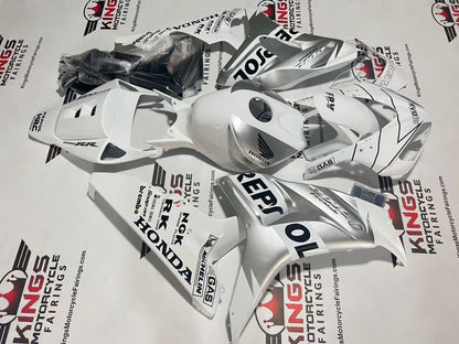 Honda CBR1000RR Fairing Set (2006-2007) White, Silver Gas Repsol at KingsMotorcycleFairings.com