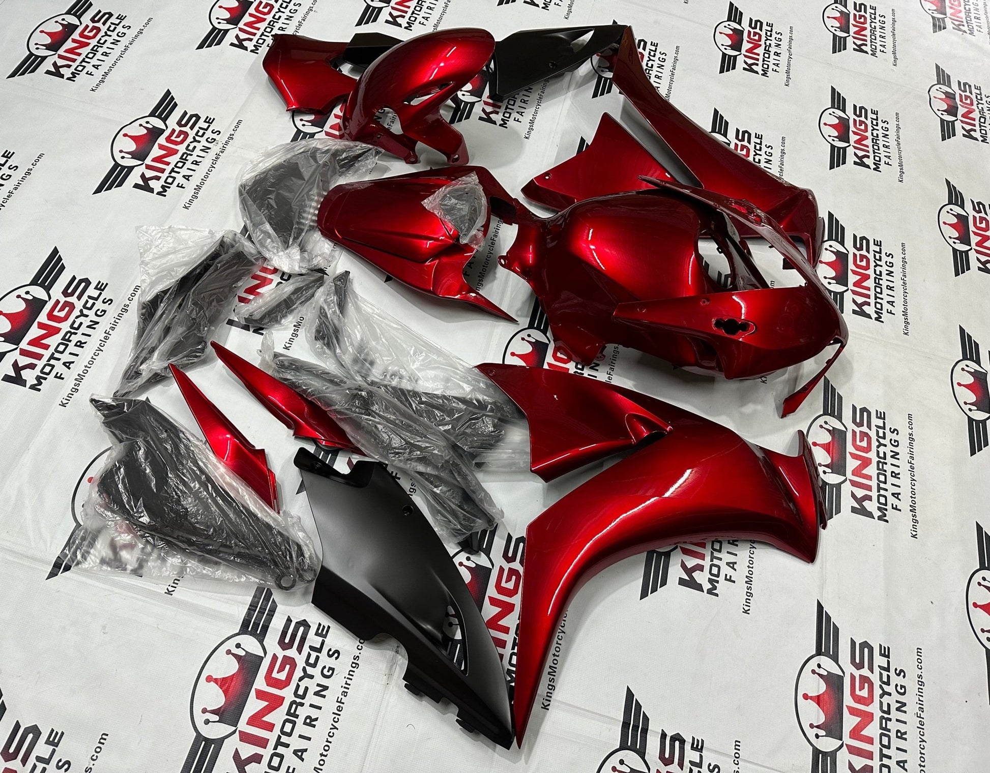 Honda CBR1000RR Fairing Set (2012-2016) Candy Red, Matte Black from KingsMotorcycleFairings.com