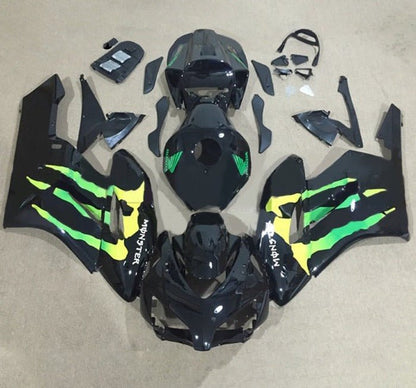 Honda CBR 1000RR Fairings (2004-2005) Black, Green Monster at KingsMotorcycleFairings.com