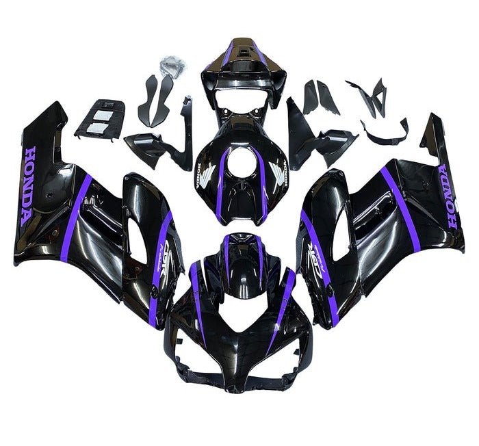 Honda CBR 1000RR Fairings (2004-2005) Black, Purple Stripes at KingsMotorcycleFairings.com